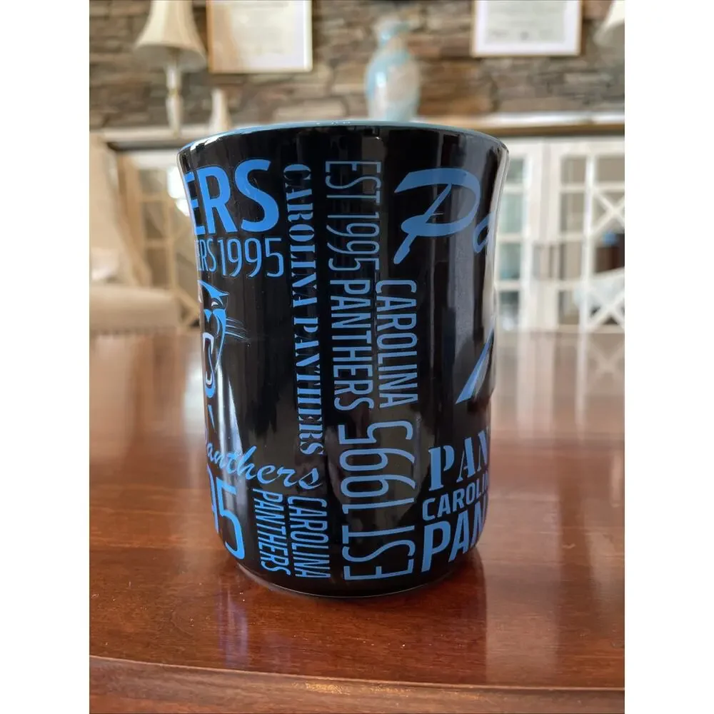 Boelter Brands NFL 14oz Ceramic Relief Sculpted Coffee Mug Carolina Panthers